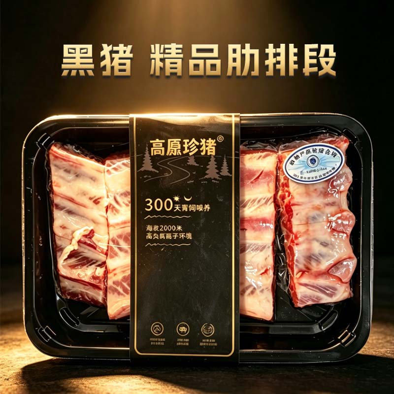 黑猪精品肋排段 400g/盒